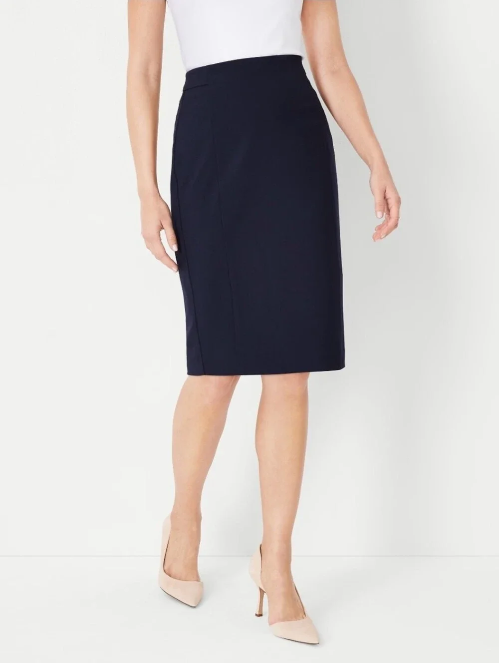 Ann Taylor Navy Pencil Skirt Size 8